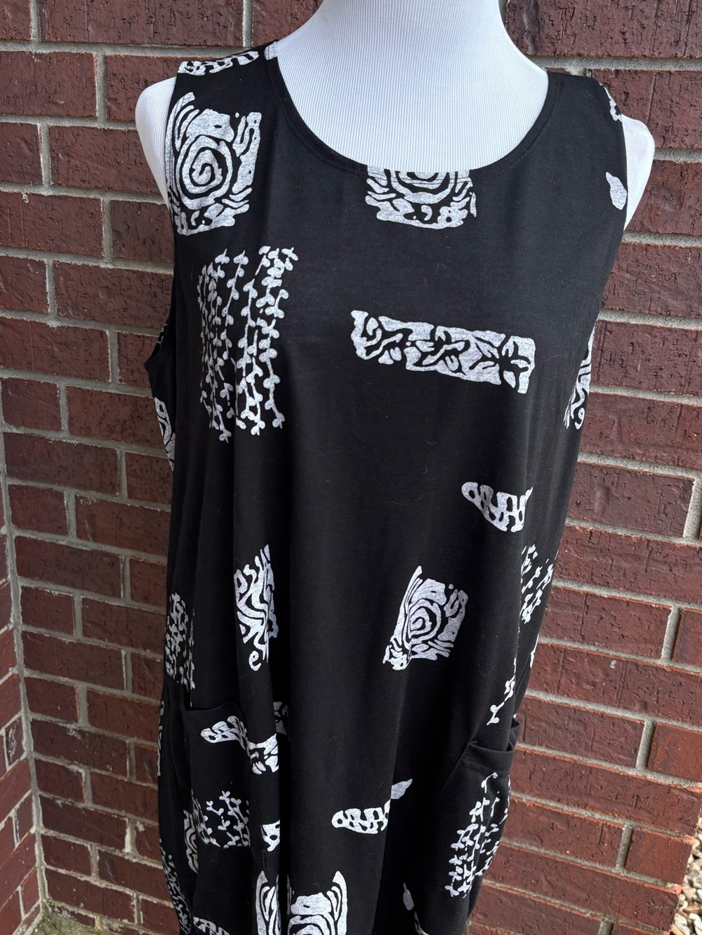 Black & White Printed Mini Dress